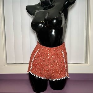 Ardene Floral Print Dolphin Super Soft Shorts Orange Size XS